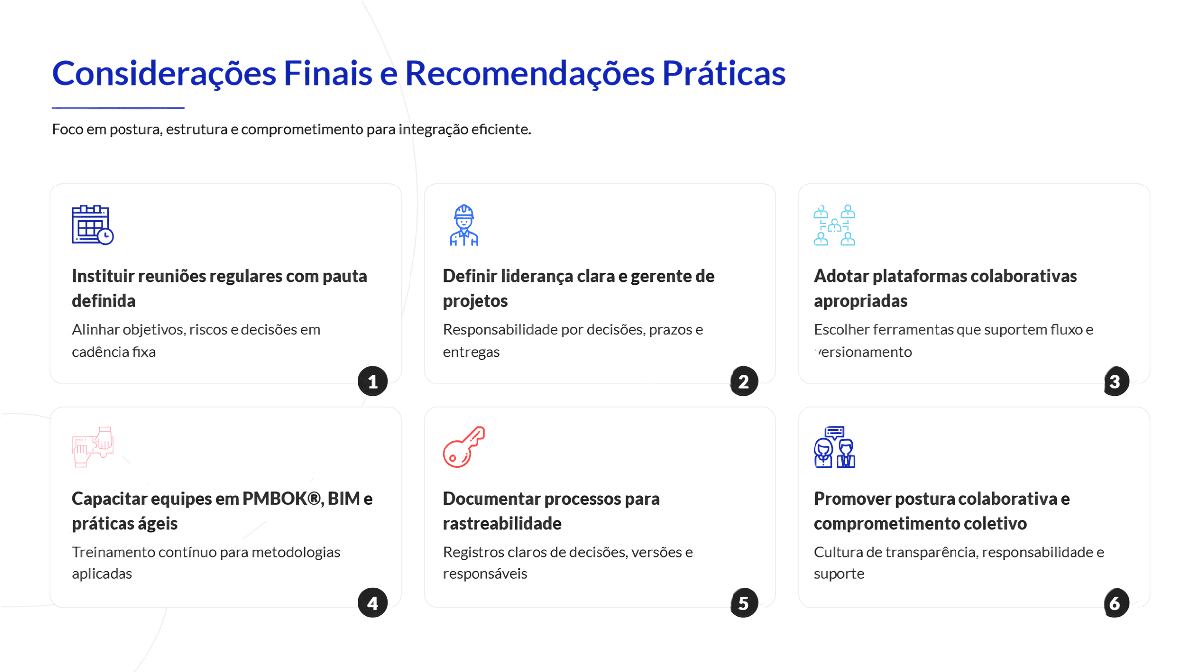 Seis recomendações práticas